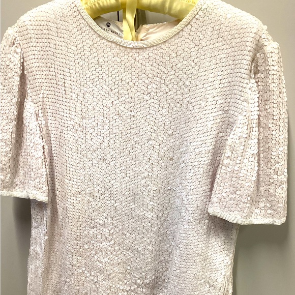 Saks Fifth avenue short sleeve sequin top - Picture 1 of 9